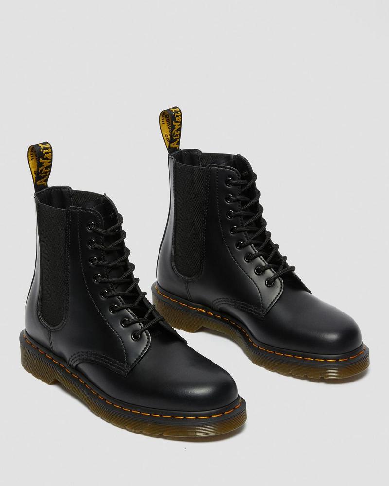 Dr Martens 1460 Harper Smooth Leren Veterlaarzen Heren Zwart | NL 293YXF